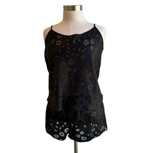 Cinema Etoile black floral sleep set